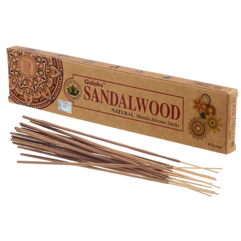 Goloka Organika  – Sandalwood 9″ Incense Sticks (15g)