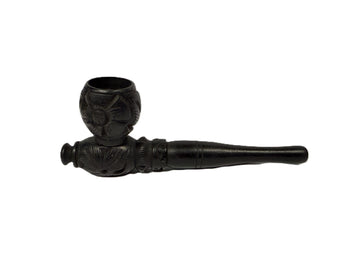 4" Carved Wood Tobacco Pipe