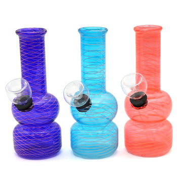 Striped Mini 5” Bong with Pedestal Thick Base