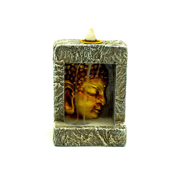 Buddha Head Square Backflow Incense Burner 4”