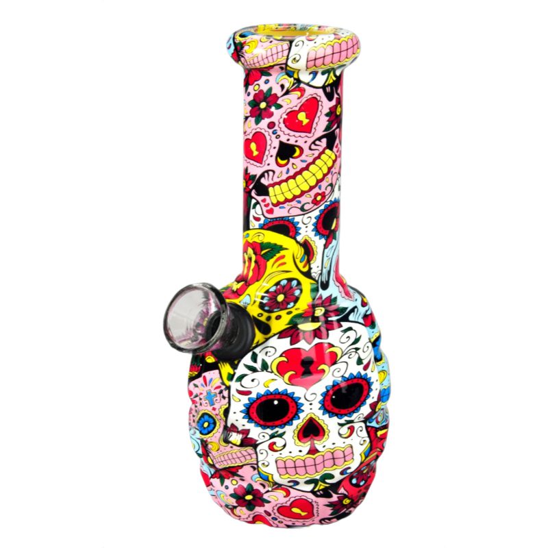 6” PsySkull Art Glass Bong