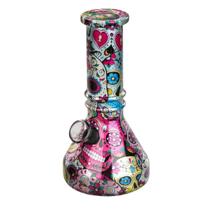 6” Sugar Skulls Vivid Vault Beaker Bong