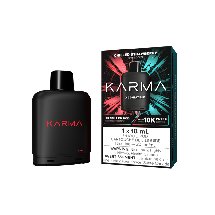 KARMA 10000 Puff 18mL X Compatible Replacement Pods Chilled Strawberry