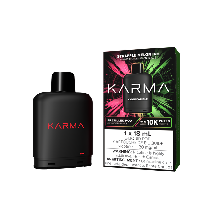 KARMA 10000 Puff 18mL X Compatible Replacement Pods Strapple Melon Ice