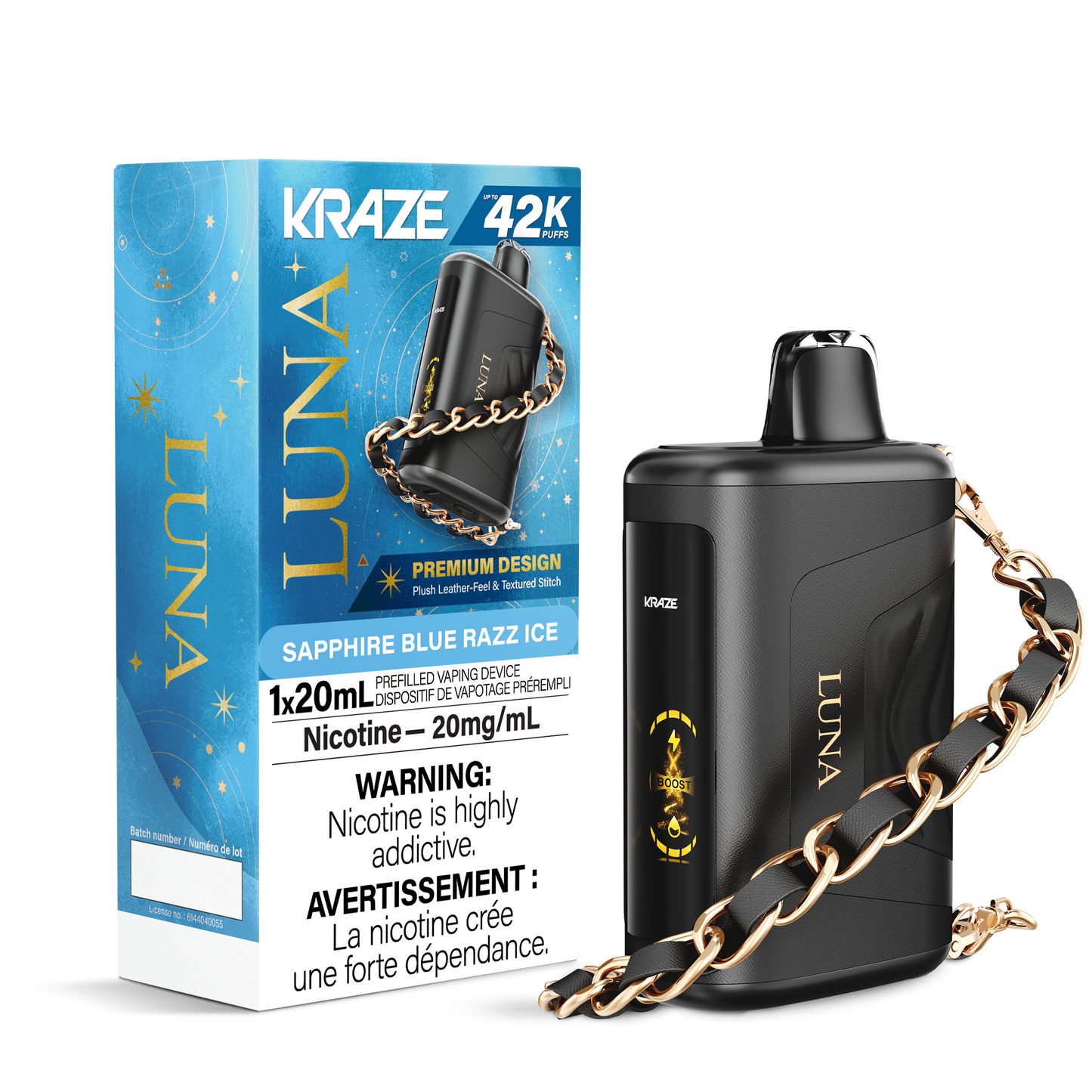 Kraze Luna Rechargeable Disposable Vape 20ml