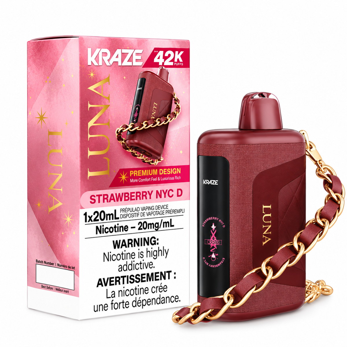 Kraze Luna Rechargeable Disposable Vape 20ml