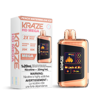 Kraze HD Mega 20k Rechargeable Disposable Vape Peach Watermelon Ice