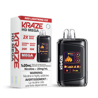 Kraze HD Mega 20k Rechargeable Disposable Vape Red Lightning