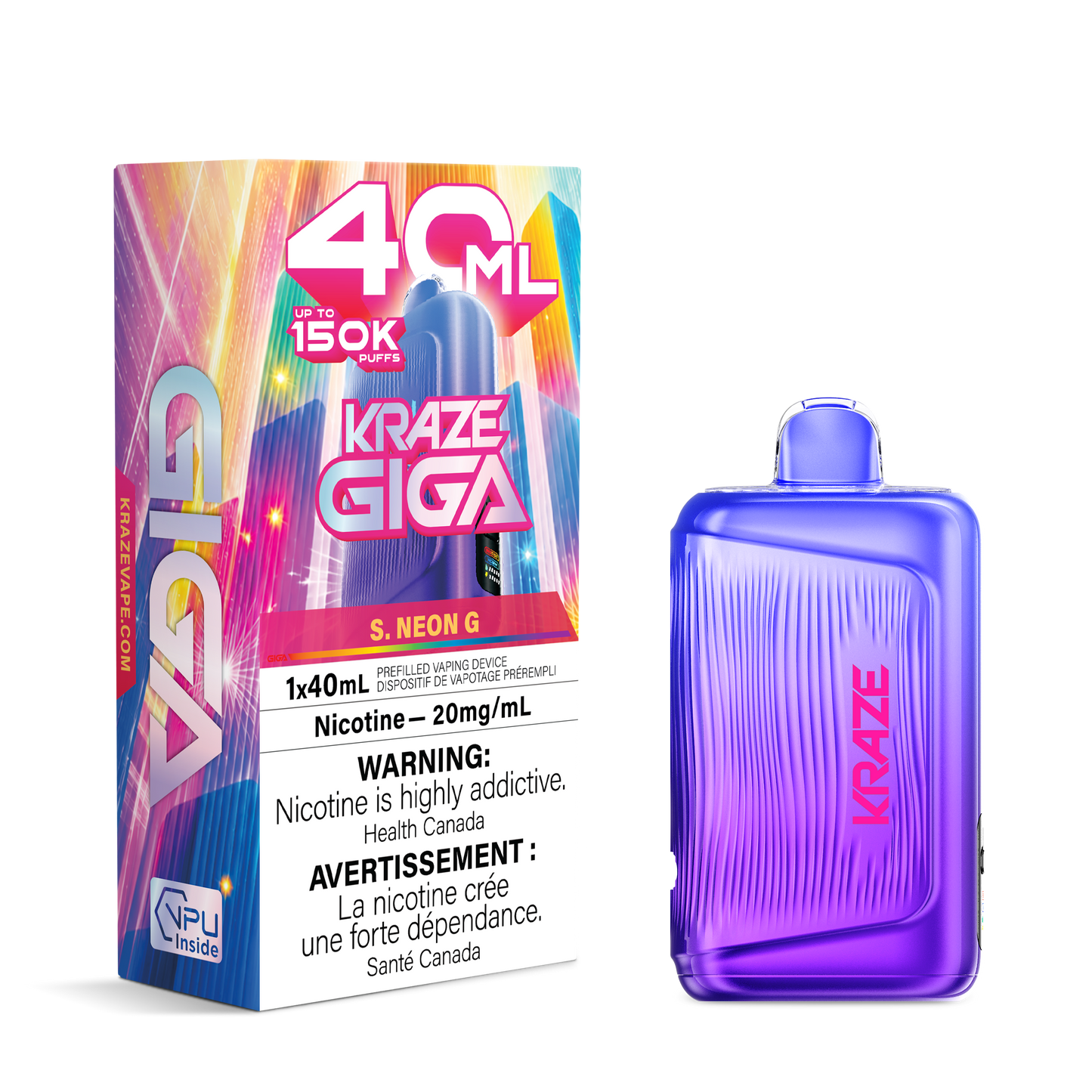 Kraze Giga Rechargeable Disposable Vape 40mL