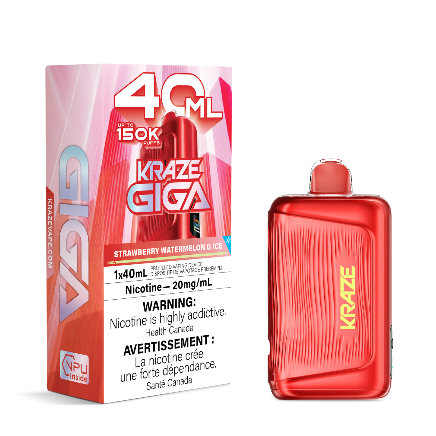 Kraze Giga Rechargeable Disposable Vape 40mL