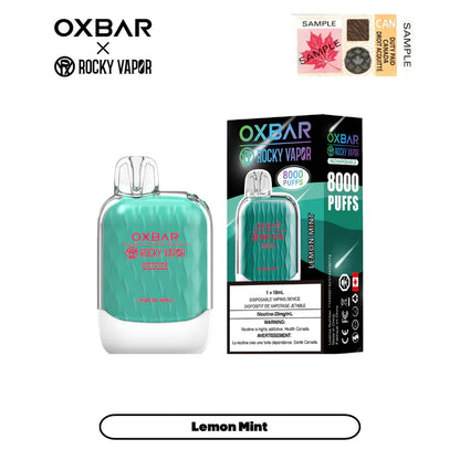 Vape jetable rechargeable OXBAR X Rocky Vapor G8000 18 ml