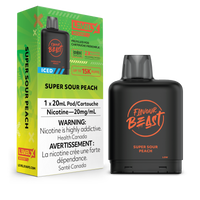 Flavour Beast Level X Boost Replacement Pod 20mL 15000 Puff Super Sour Peach Iced