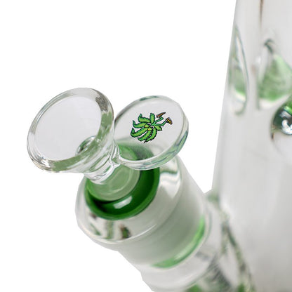 Johnny Green - 16″ 9mm Straight Tube w/ Grid Percolator Slide – Green