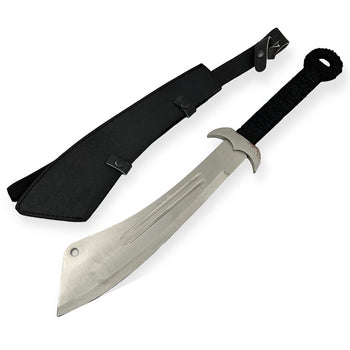 24" Full Tang Chinese Militia Axe Silver Machete