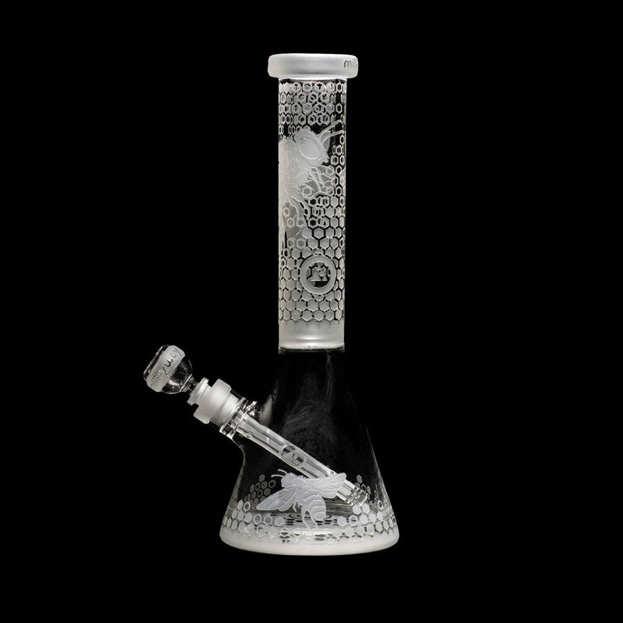 Bong en verre Milkyway de 14 pouces avec gobelet en forme de ruche