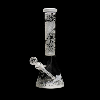 Bong en verre Milkyway de 14 pouces avec gobelet en forme de ruche