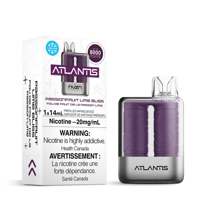 [DÉGAGEMENT] Atlantis par NVZN Concepts Vape jetable rechargeable 8000 bouffées 13 ml