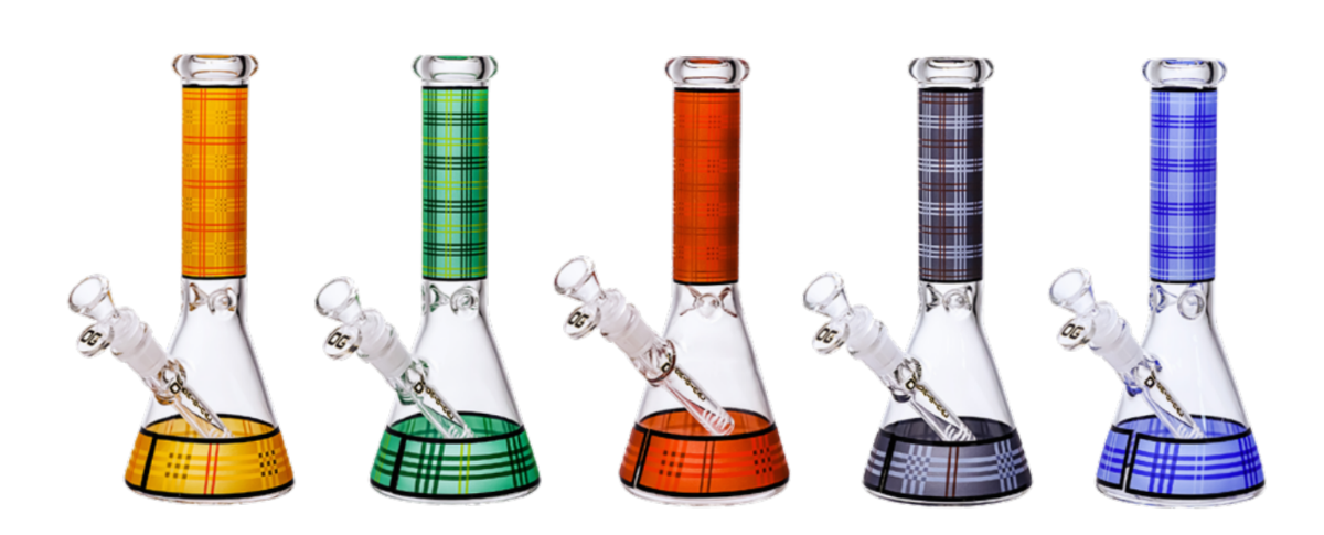 OG Original 10” Plaid Design Beaker Bong