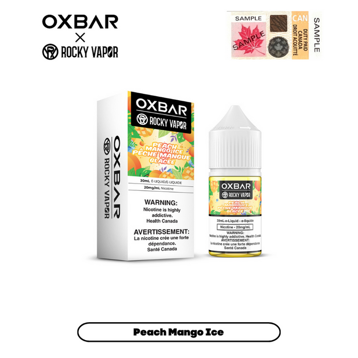 E-liquides Rocky Vapor x Oxbar - Pêche Mangue Glacée