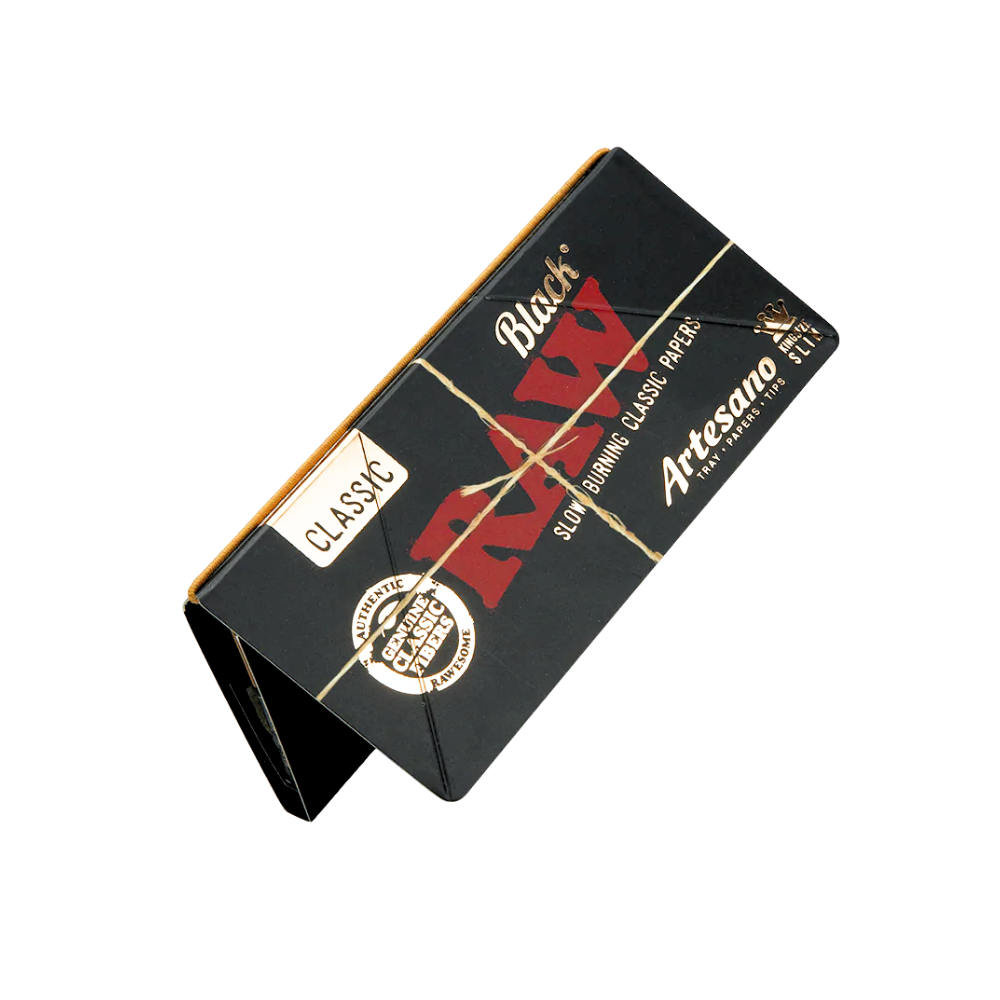 RAW - Black Artesano KS Slim Papers w/ Tips