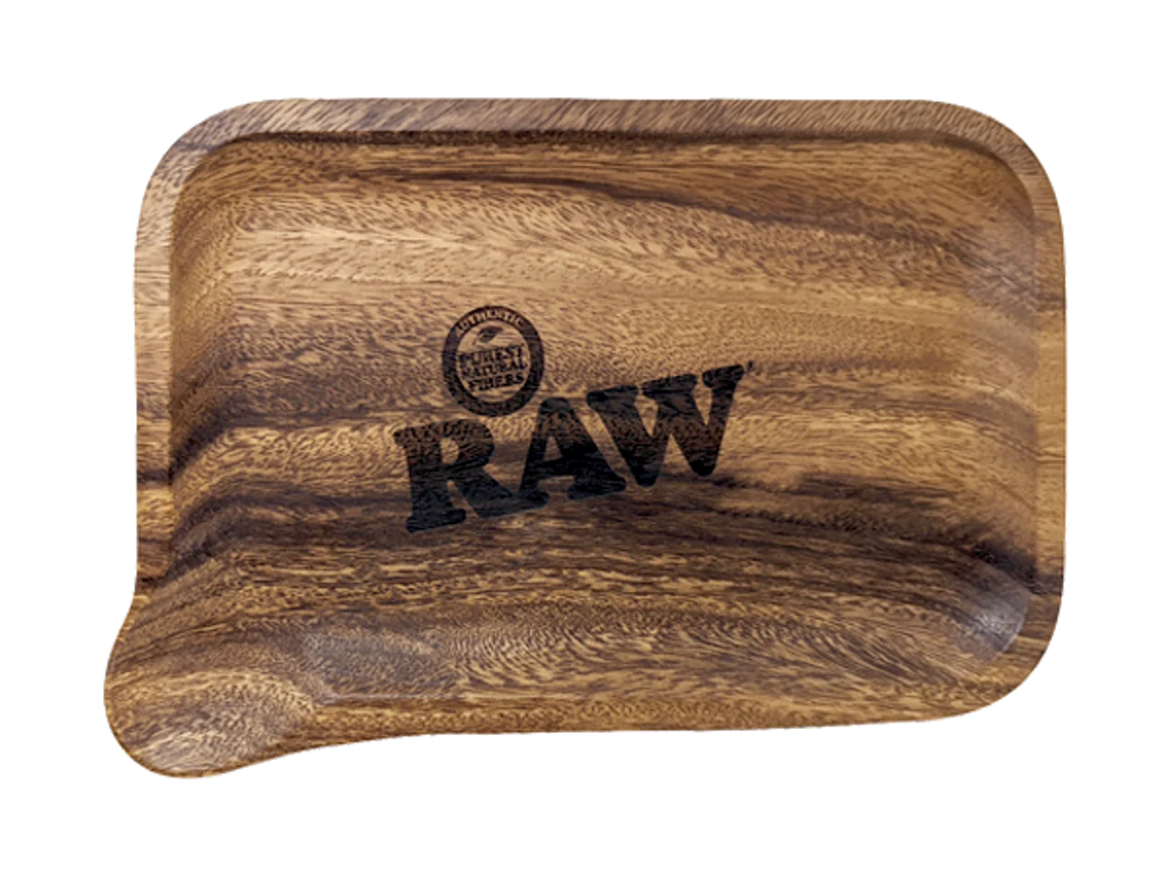 Raw Wooden Rolling Tray With Pour Spout