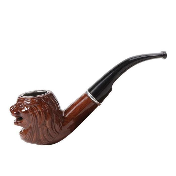 Pipe à tabac en résine de style tête de lion de 6 pouces