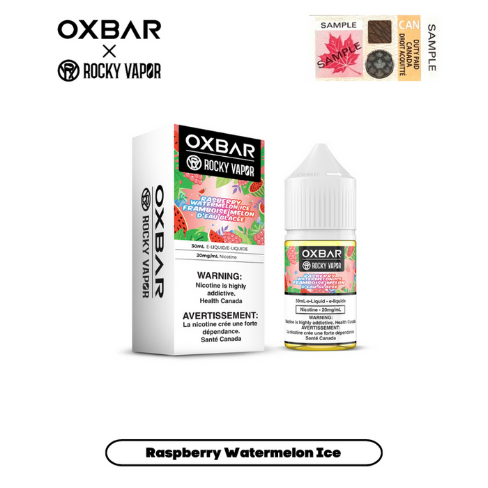 E-liquides Rocky Vapor x Oxbar - Framboise et pastèque glacée