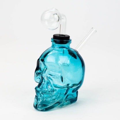 Bong à huile en verre avec tête de mort de 6 pouces