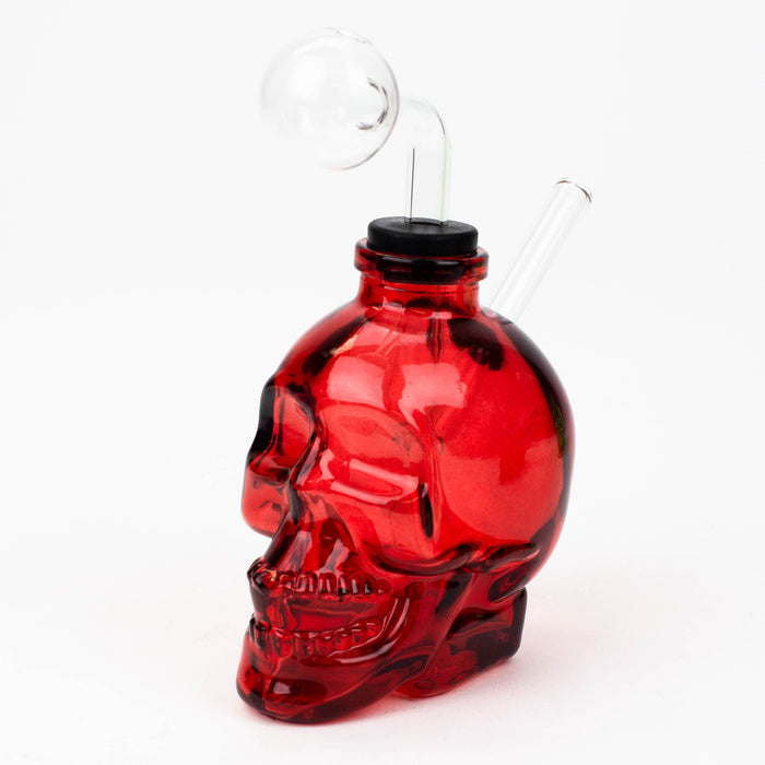 6" Glass Skull Oil Bong