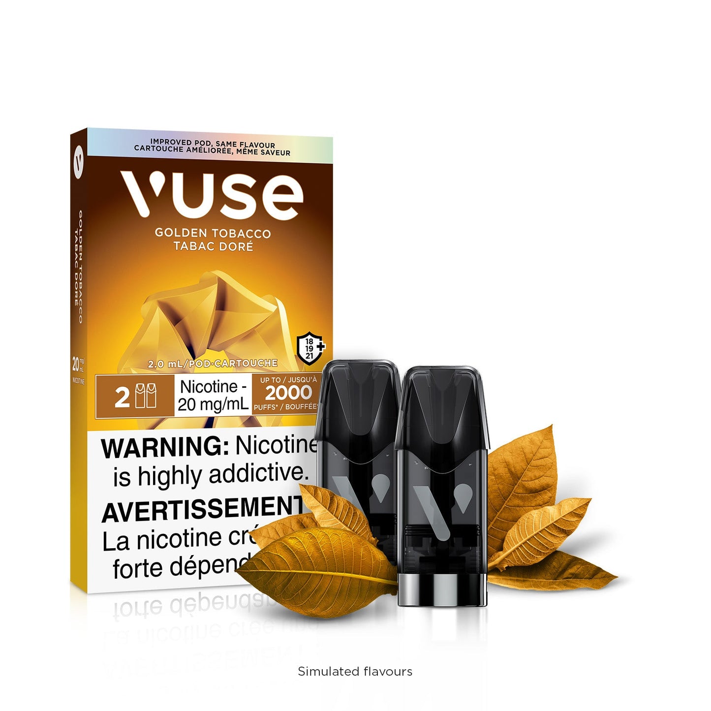 Vuse 2.0 - Dosettes de remplacement Golden Tobacco ePod