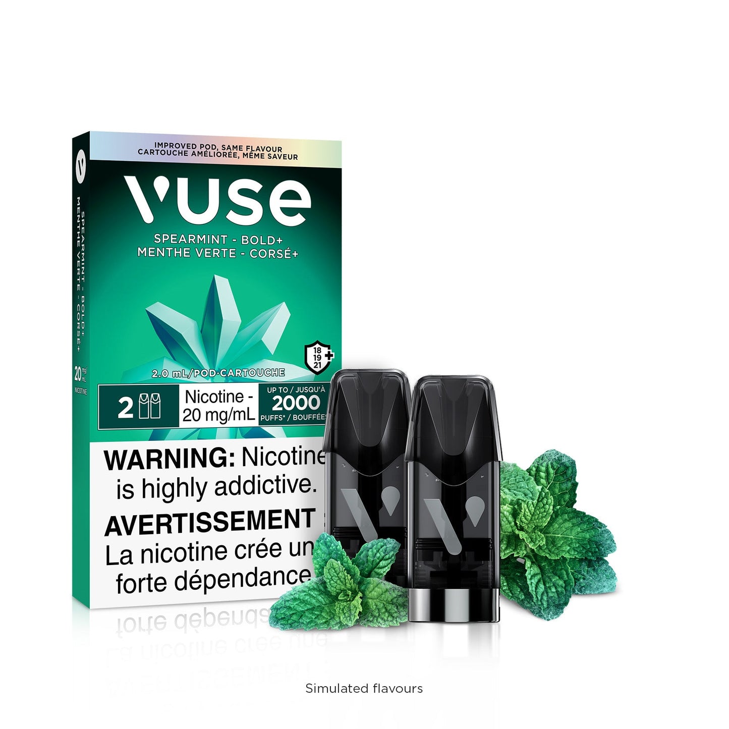 Vuse 2.0 - Capsules de remplacement pour ePod Spearmint Ice