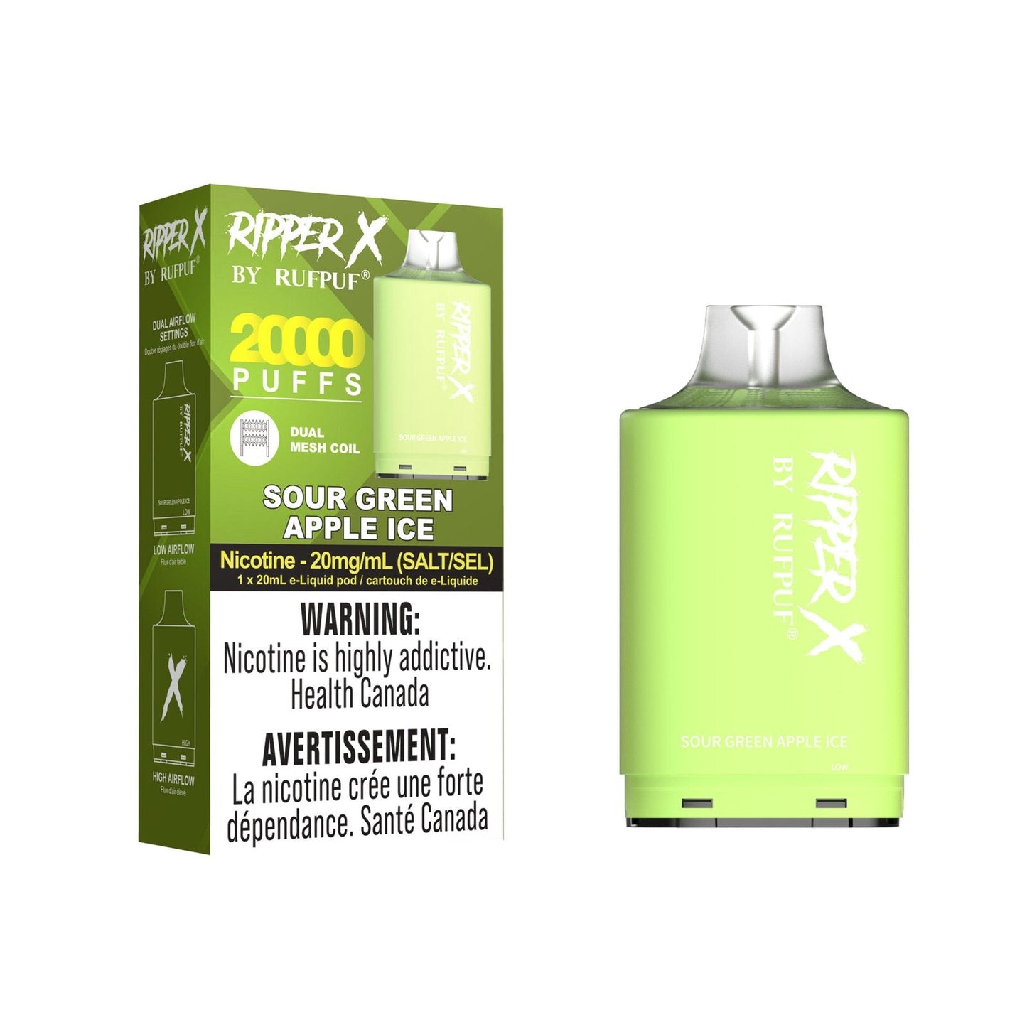 Gcore Rufpuf Ripper X Replacement Pod 20mL 20k or 25k Puff Level X