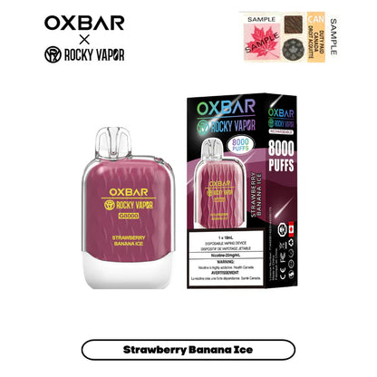 Vape jetable rechargeable OXBAR X Rocky Vapor G8000 18 ml