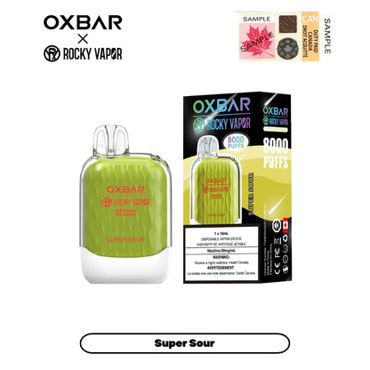 Vape jetable rechargeable OXBAR X Rocky Vapor G8000 18 ml