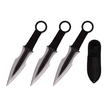 7.5″ Throwing Knives with Sheath 3 Pcs Set – Black