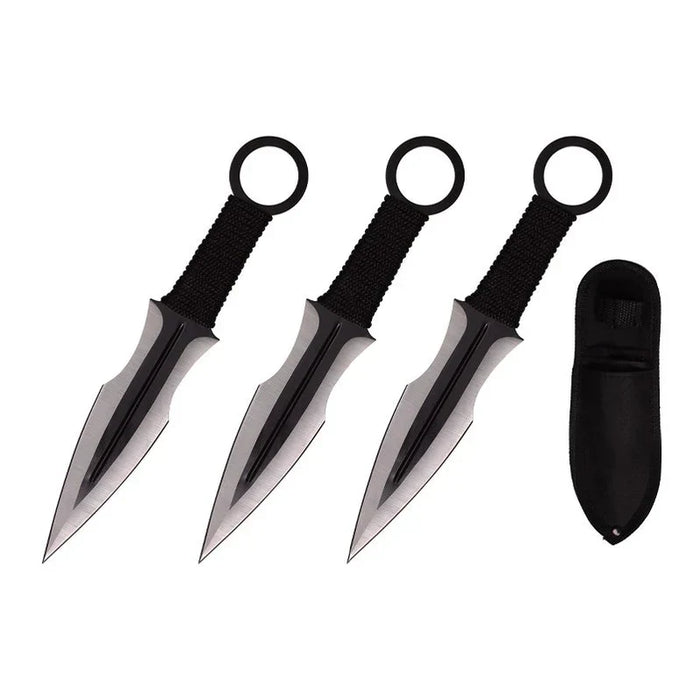 7.5″ Throwing Knives with Sheath 3 Pcs Set – Black
