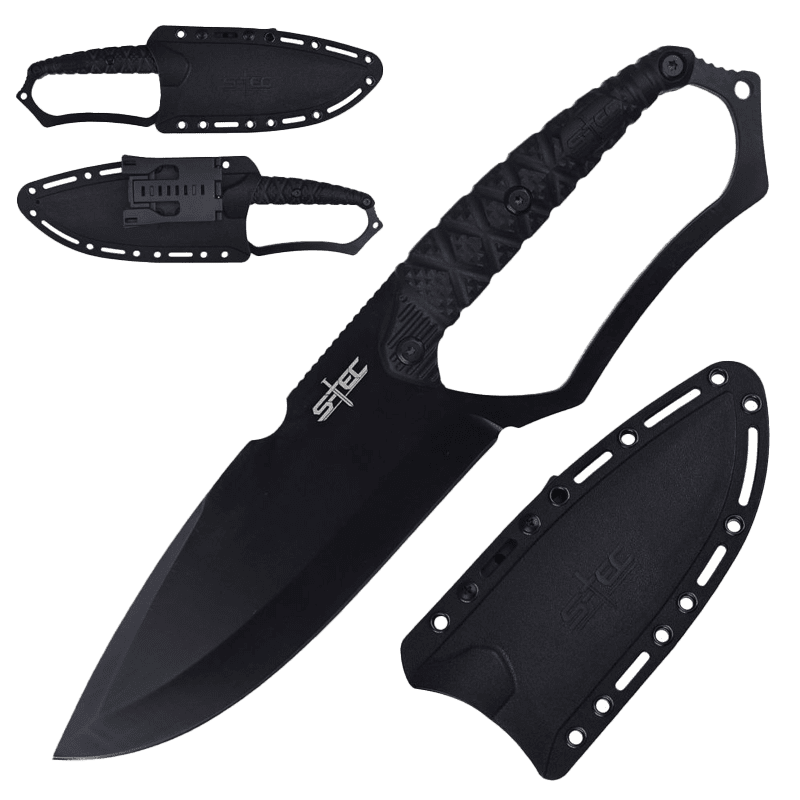 S-TEC - 10″ Dark Eclipse Fixed Blade Knife w/ ABS Sheath