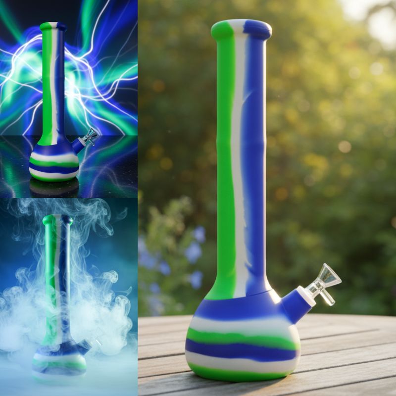 13.5" Round Bottom Silicone Water Pipe