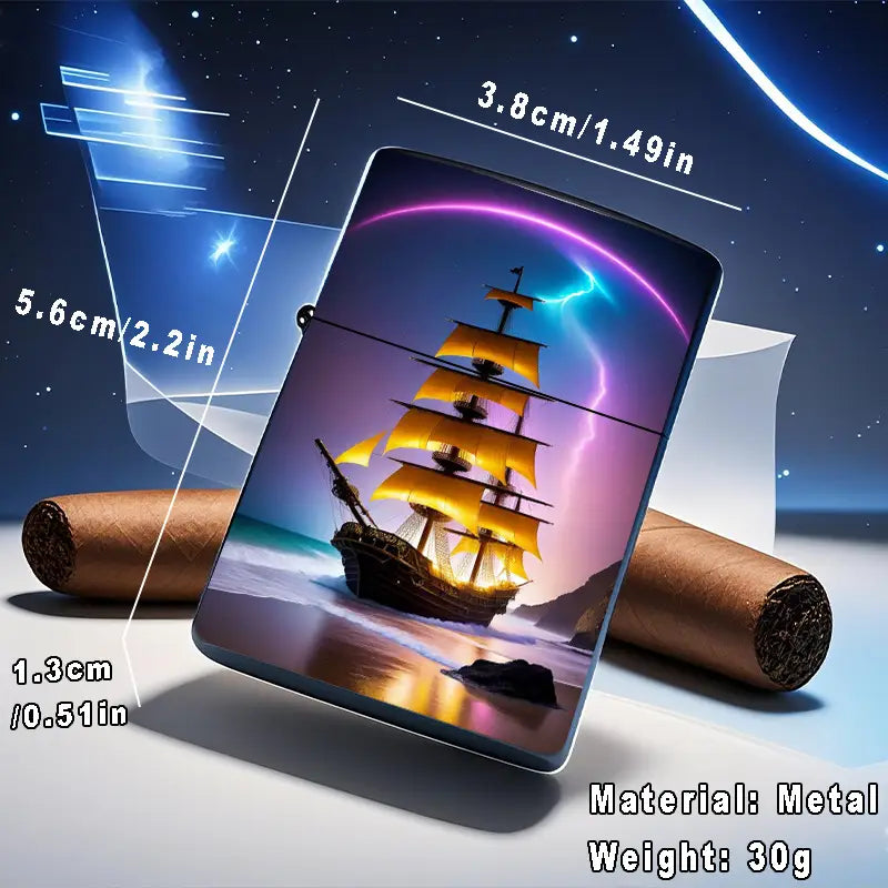 2D Glowing Sails Ship Lighter Shell