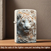 Carved Tiger Metal Lighter Case