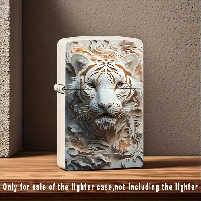 Carved Tiger Metal Lighter Case