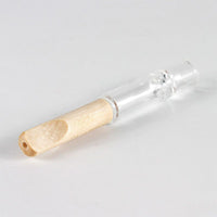 Pipe en verre One Hitter avec embout en bambou