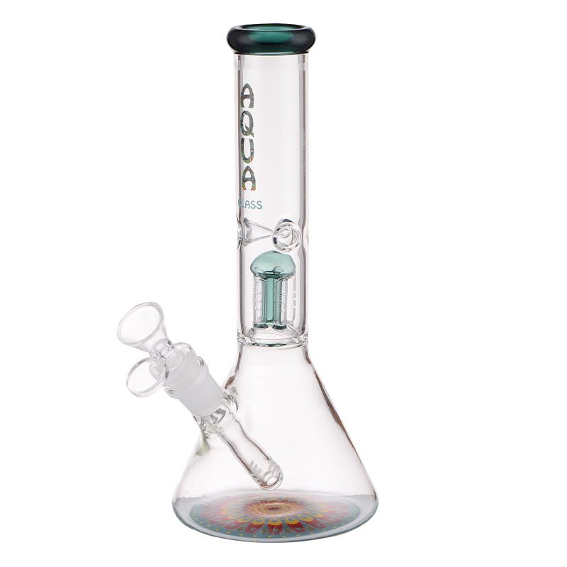 Bong en verre AQUA 10″ avec percolateur à 5 bras et récupérateur de glace