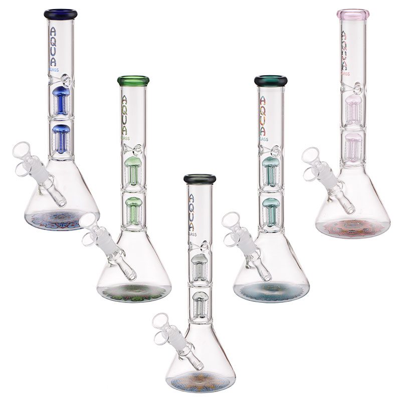 AQUA 12″ Glass Beaker Bong with 5 Arm Percolator And Ice Catcher