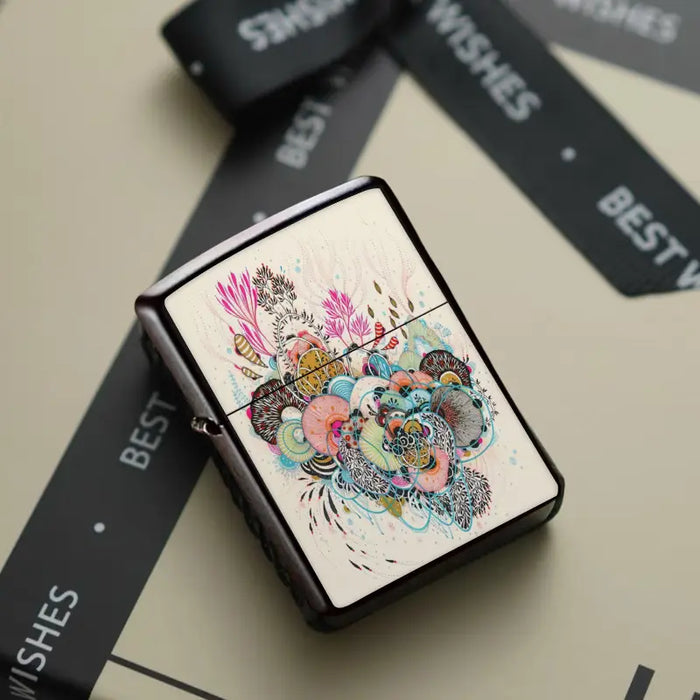 Artistic Floral Pattern Refillable Lighter Shell