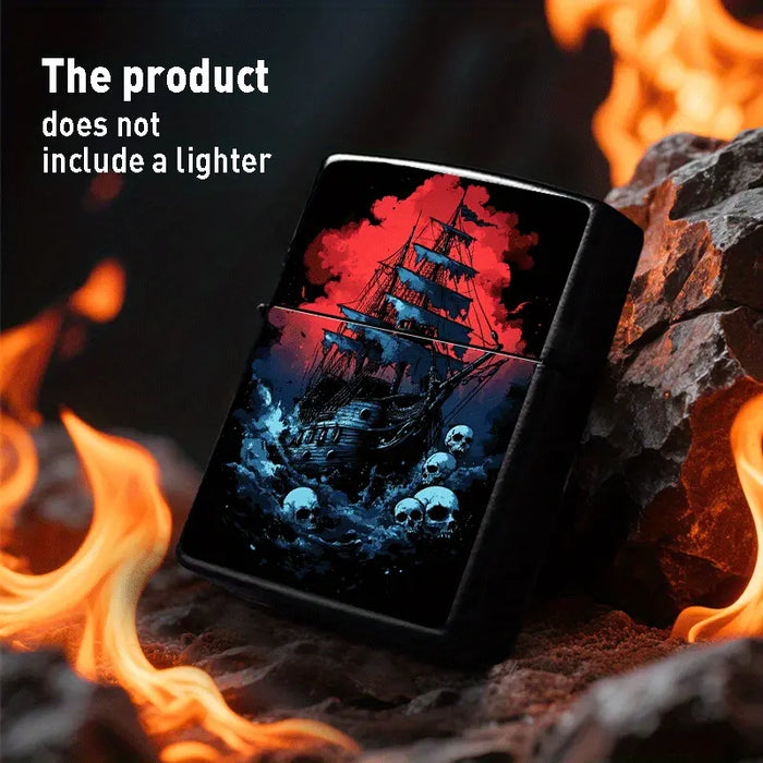Metal Pirate Ship & Skulls Lighter