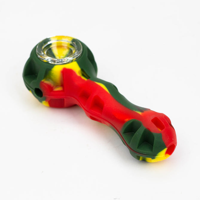 Pipe en silicone avec bol en verre et outil de dabbing