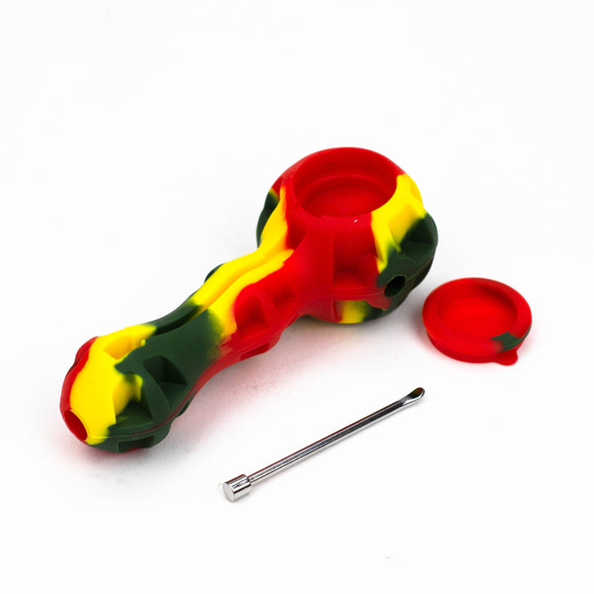 Pipe en silicone avec bol en verre et outil de dabbing