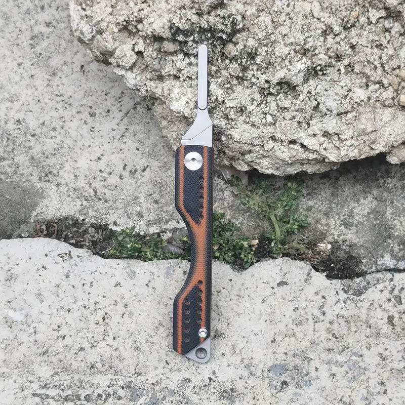 Steel Keychain Folding Knife Handle - Blade Not Included