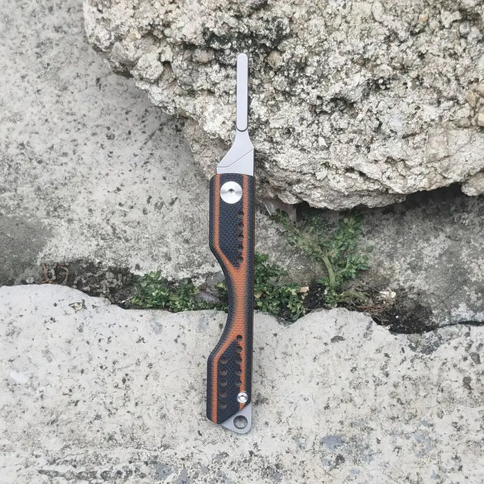 Steel Keychain Folding Knife Handle - Blade Not Included